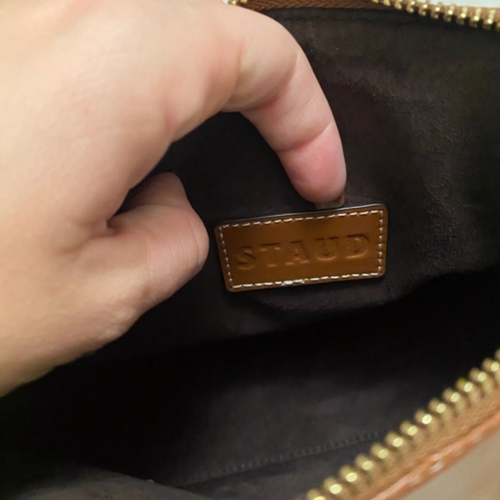 Staud Shirley Canvas Leather Tote Crossbody Bag - Picture 11 of 15